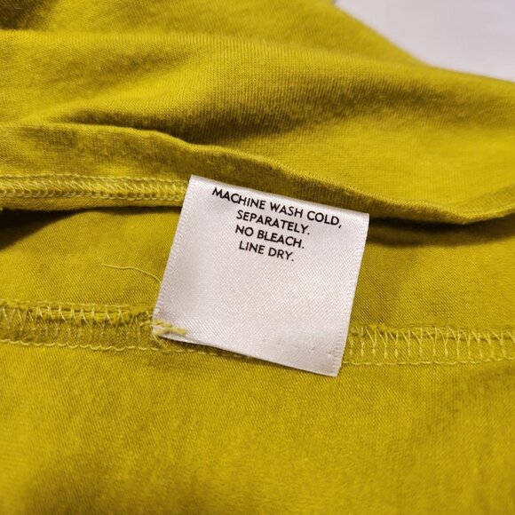 Eileen Fisher Yellow Short Sleeve Top Cotton Blend Womens Size XL - Picture 10 of 10